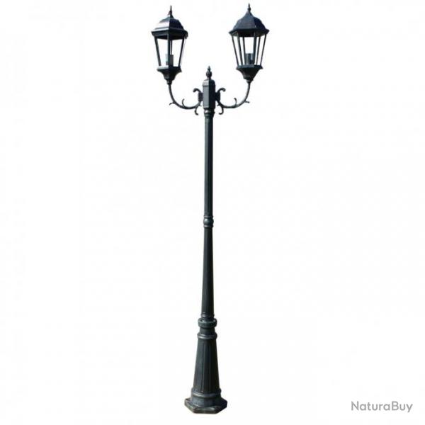 Lampadaire extrieur double 230 cm luminaire dcoration noir vert 2402087/2