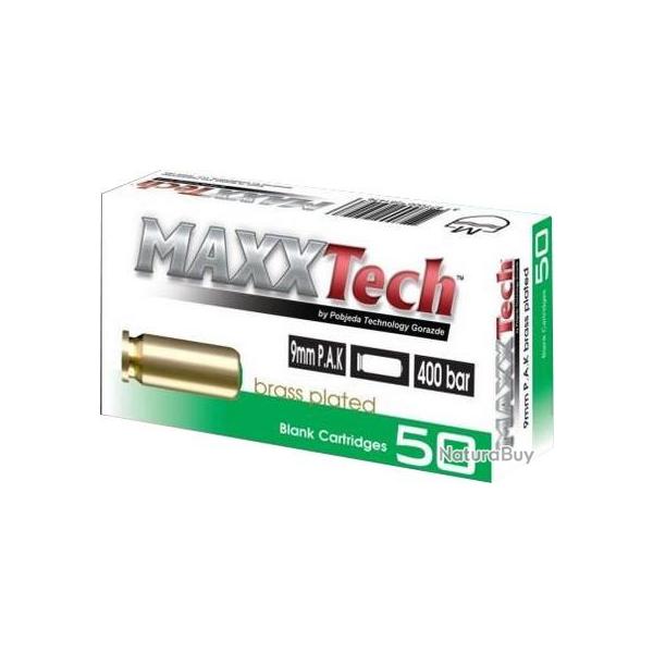 MAXXtech - Balle 9mm PA à Blanc (x50)