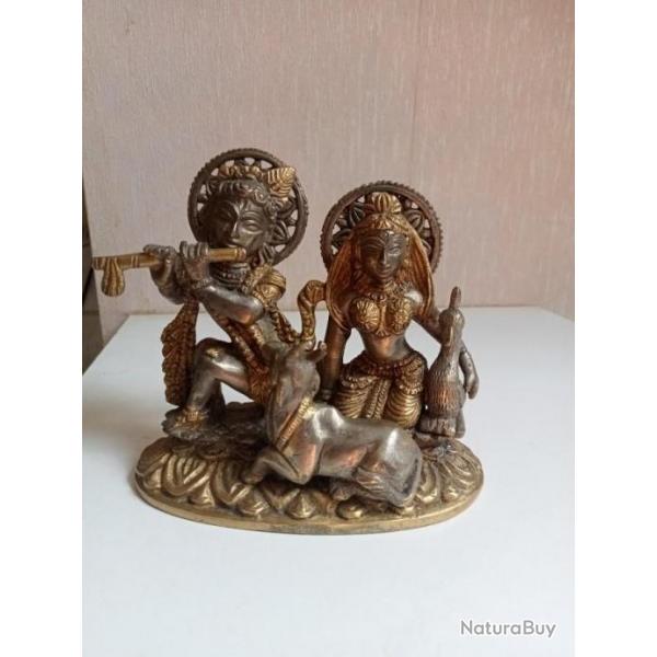 statuette du XIXme en bronze dor dieux et deesse hauteur 13 cm largueur 7 cm, 1,03 kg