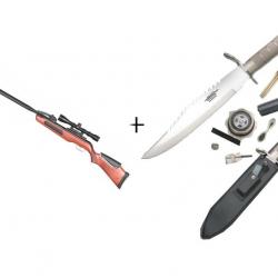 Pack Carabine Gamo Replay Maxxim Elite IGT Cal.4,5 mm 19,9 joules + Couteau de survie