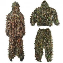 Ghillie Camouflage 3D Taille L Costume Vêtements Veste Homme Femme pour la Chasse et Airsoft Neuf