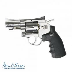 Pack Revolver Dan Wesson 2,5 ""Argent - 4,5 mm Co2 Bbs + Couteau de survie