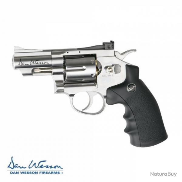 Pack Revolver Dan Wesson 2,5 ""Argent - 4,5 mm Co2 Bbs + Couteau de survie