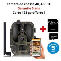Caméra de chasse 4G LTE 30MP 4K - GARANTIE 5 ANS - Carte SD 128 Go - Livraison gratuite & rapide