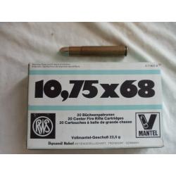 1 Boîte complète de 20 cartouches à balle " 10,75x68 RWS