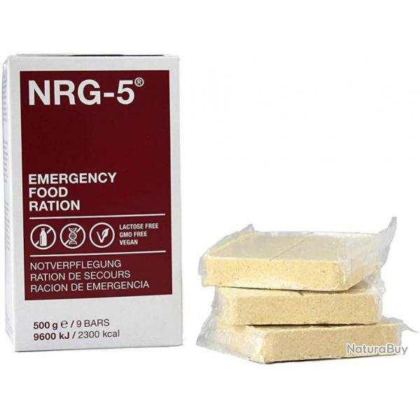 Lot de 3 rations de secours NRG5 sortie d'usine dans un embalage hermtique