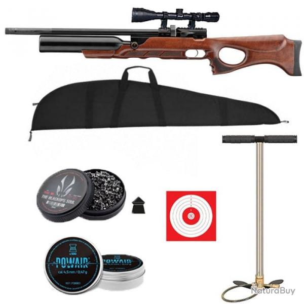 Carabine  plomb PCP Aselkon Rx6 Ravello Rgulateur Jet Black - 19 j - 4.5 mm / Pack Gold / 55 cm