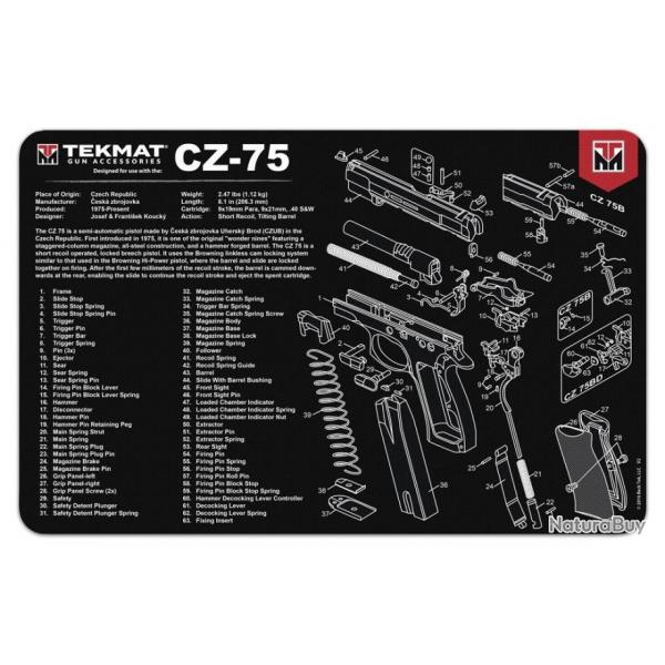 Tapis de dmontage Tekmat pour pistolet CZ-75