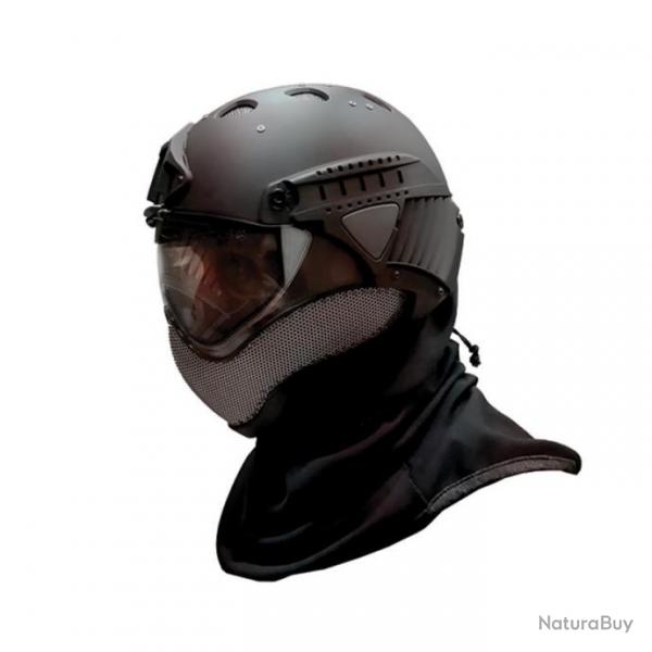 Casque Warq Pro avec mentonnire renforce et tour de cou - Noir