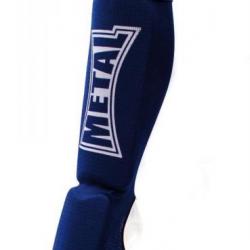 PROTEGE TIBIA+PIED MOUSSE EVA COTON ELASTIQUE BLEU L