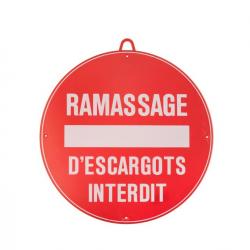 Ramassage d'escargot interdit diam 28 cm Rouge