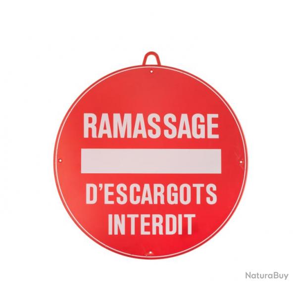 Ramassage d'escargot interdit diam 28 cm Rouge