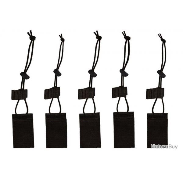 TT bel set - Set de 5 fermetures lastiques pour Porte chargeurs - Noir