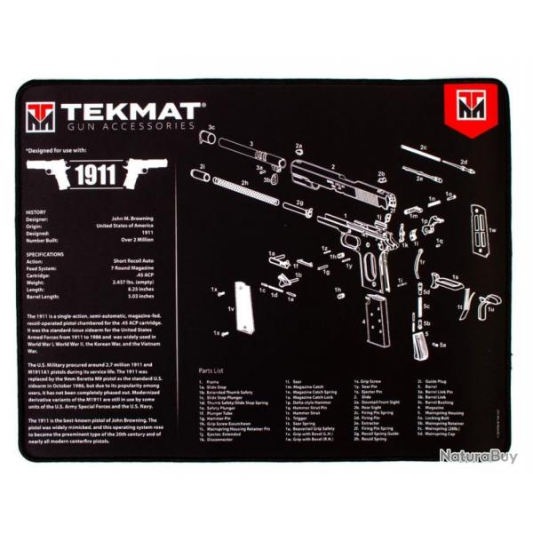 Tapis de dmontage Tekmat Ultra pour pistolet 1911