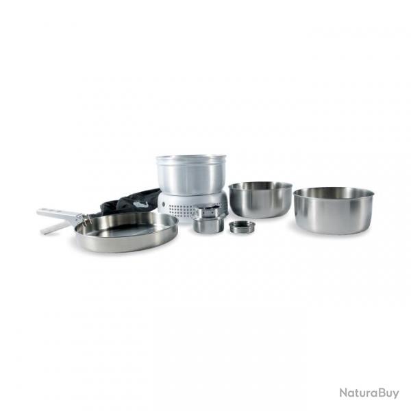 MULTI SET + A BURNER - Grand set de cuisine Tatonka avec support de cuisson - Acier inox