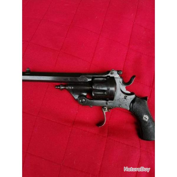Rare  trs beau revolver N GILON top break warnant de luxe grav en simple et double action. cal 320