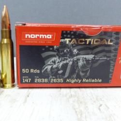 Munitions Norma Tactical 308 Win 147 gr FMJ (boite de 50)