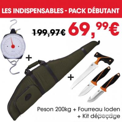 PACK DÉBUTANT - Fourreau loden, kit de dépeçage et peson 200kg