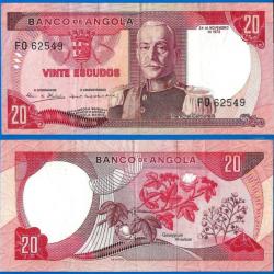 Angola 20 Escudos 1972 Carmona Billet d Afrique Colonie Portugal
