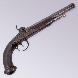Pistolet Officier Convertie de Silex à Percussion Français, XIXe Siècle