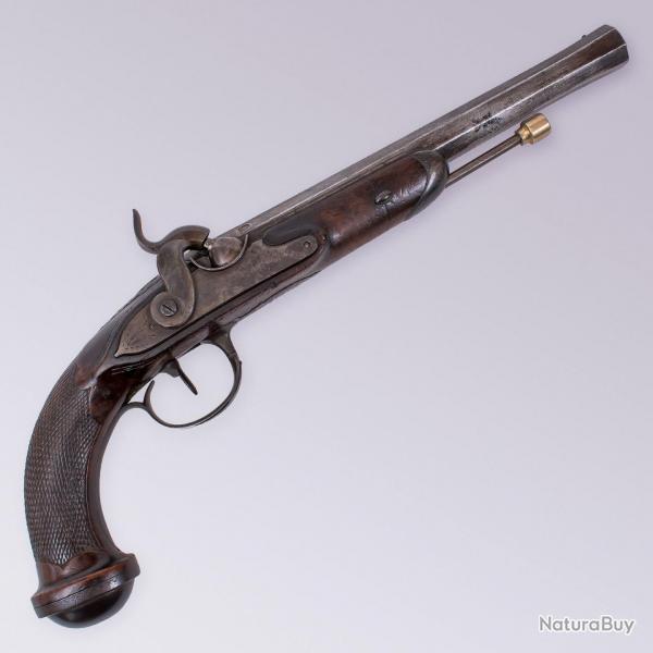Pistolet Officier Convertie de Silex  Percussion Franais, XIXe Sicle