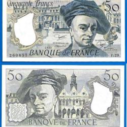 France 50 Francs 1988 Quentin De La Tour Billet Franc Frc Frcs Frs