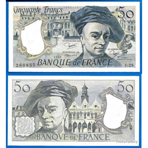 France 50 Francs 1988 Quentin De La Tour Billet Franc Frc Frcs Frs