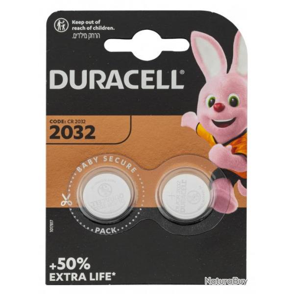 Pack de 2 piles CR2032 lithium 3 volts - Duracell