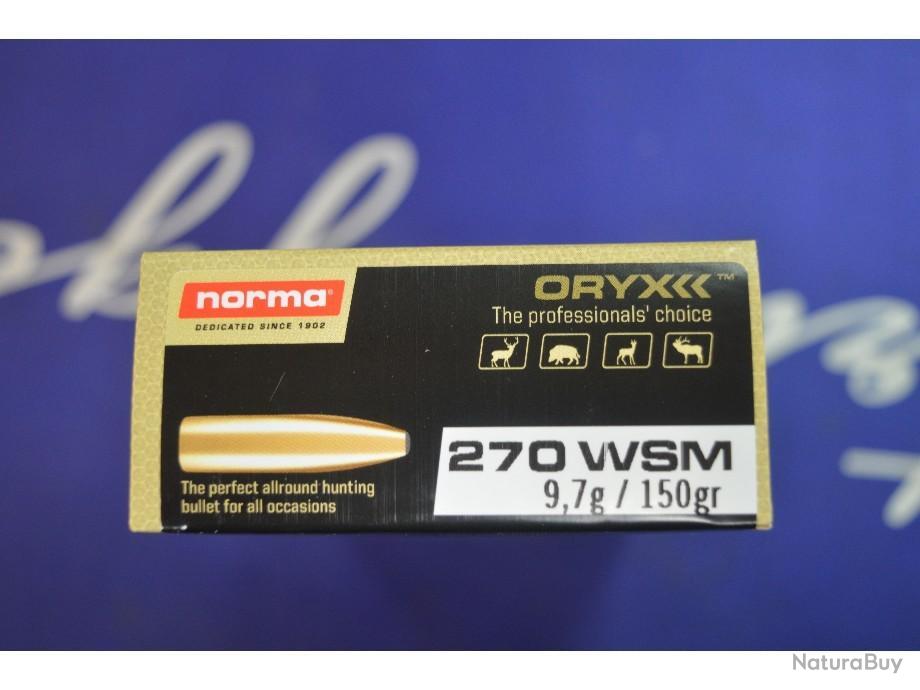 1 BOITE DE 20 BALLES 270 WSM NORMA 150GR / 9.7 G ORYX NEUVE Balles Calibre 270 WSM (9155710)