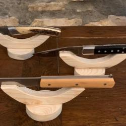 3 Présentoirs couteaux design 135mm en bois de palette - création unique