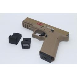 Pistolet Glock 17 AW Custom VX7 Mod 1 Precut tan cal.6mm GAZ blowback et viseur point rouge