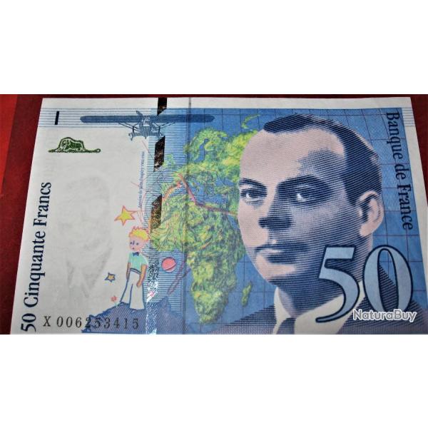 billet de 50 francs neuf Saint Exupry 1993 (avec accent sur le  d'Exupry