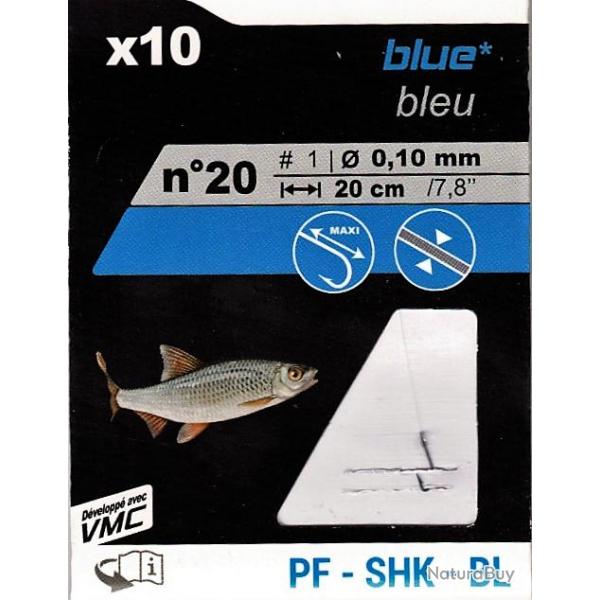 10 Hameons monts VMC - color bleu  - n 20 - fil  10/100 mm