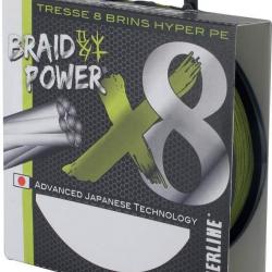TRESSE BRAID POWER VERTE 8 BRINS 135M 0.11mm-18lbs