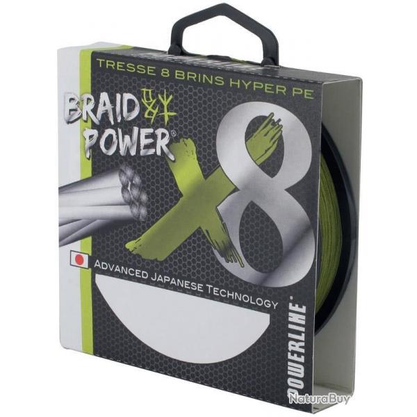 TRESSE BRAID POWER VERTE 8 BRINS 135M 0.11mm-18lbs