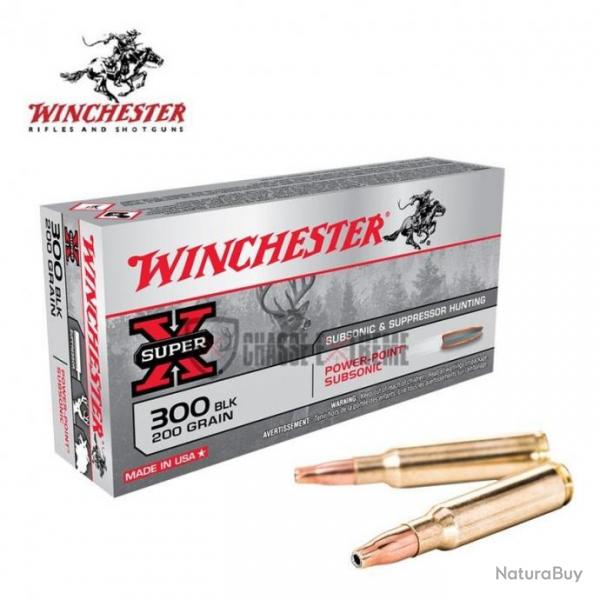 20 Munitions WINCHESTER cal 300 Blackout 200gr Power Point Subsonic