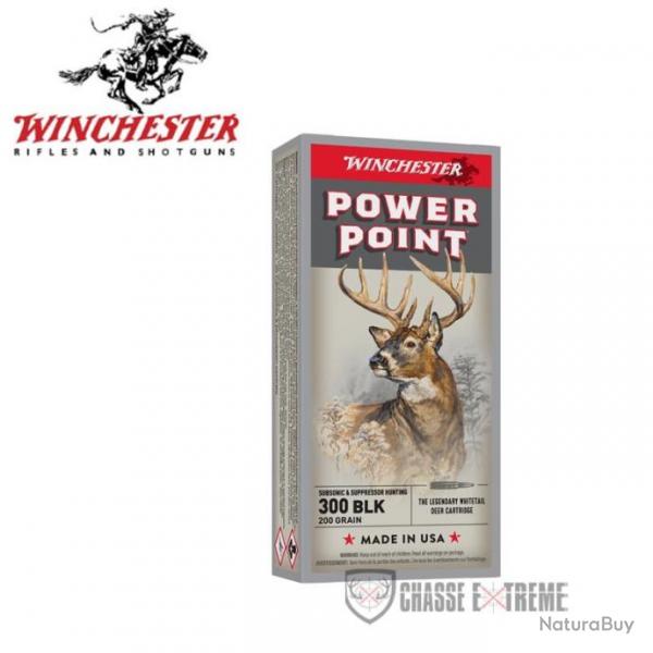 20 Munitions WINCHESTER cal 300 Blackout 150gr Power Point