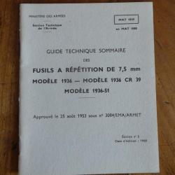 Guide technique MAT 1039 - Fusils à répétition de 7,5 mm (3eme édition 1969)