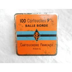 ancienne boîte VIDE  de cartouches 9 mm CF Cartoucherie Française Paris