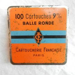ancienne boîte VIDE  de cartouches 9 mm CF Cartoucherie Française Paris