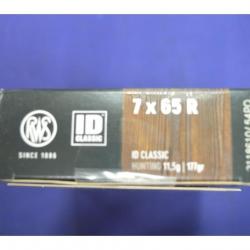 1 BOITE DE 20 BALLES RWS CALIBRE 7X65R  EN ID CLASSIC 11.5G NEUVE