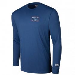 L Shirt Pelagic Aquatek Game Fish Marlin Smokey Blue