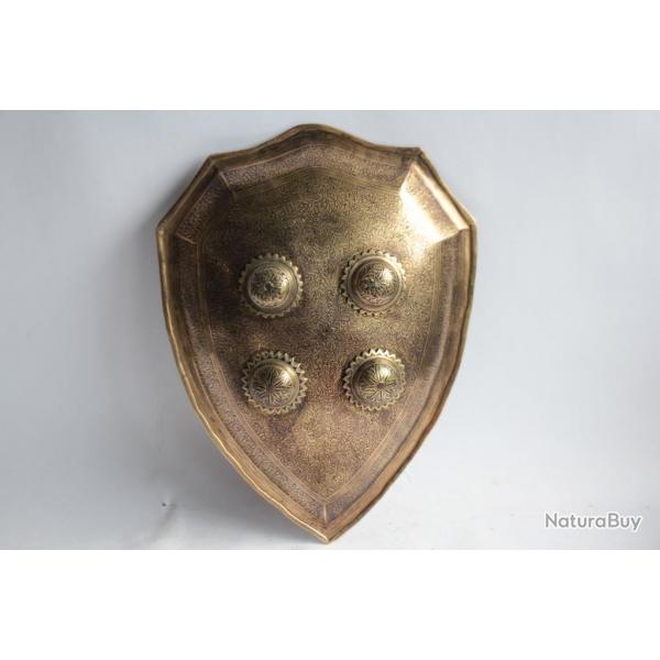 Bouclier Dahl Indo-Persan damasquin Sipar