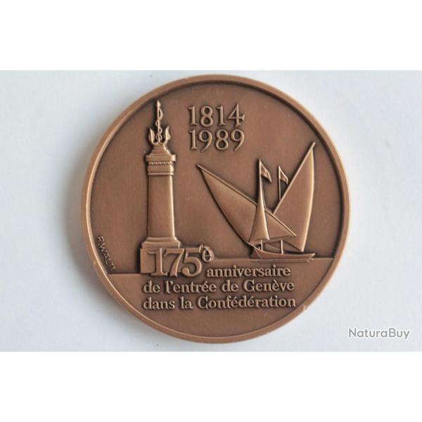 Mdaille 175e Anniversaire Genve Confdration suisse