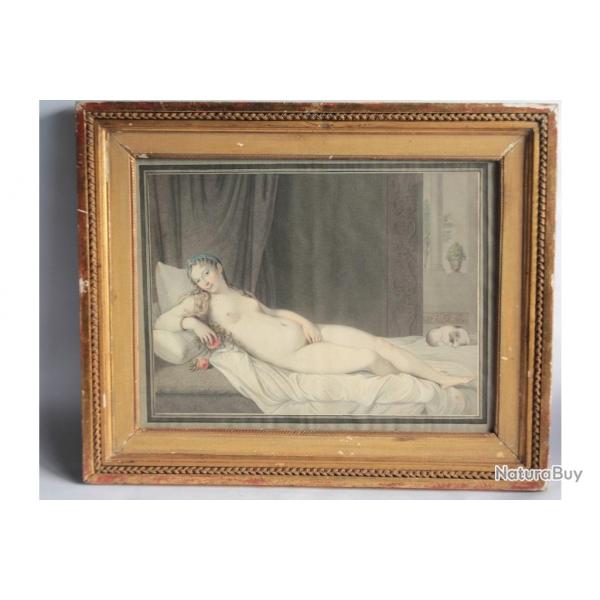 Ancienne gouache Vnus d'Urbin cole Vecellio dit Titien Femme nue