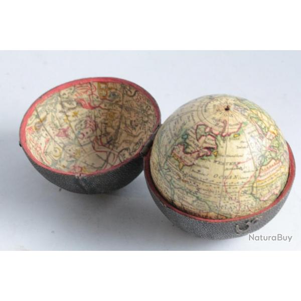 Globe terrestre de poche A New Terrestrial Globe by Nath Hill 1754