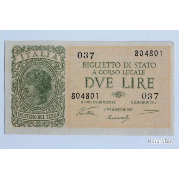 Billet 2 Lire Italie 1944 neuf