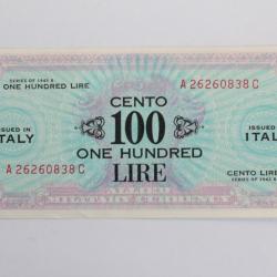 Billet 100 Lire Italie 1943 Allied Military Currency pr. neuf