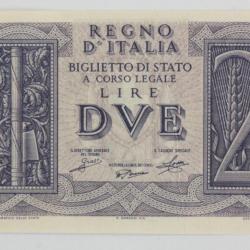 Billet 2 Lire Italie 1939 neuf