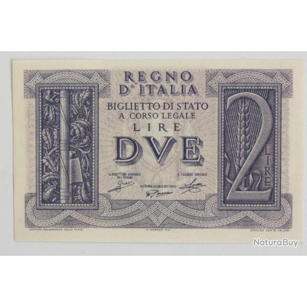 Billet 2 Lire Italie 1939 neuf